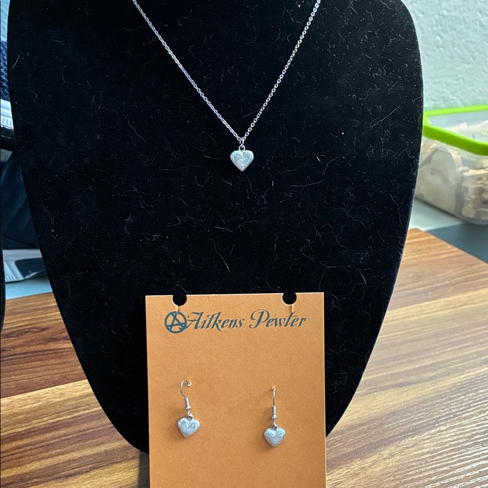Pewter Necklace & Earrings by Aitkens Pewter Co